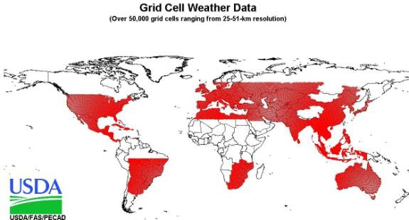 Figure 3 illustrates the distribution of agrometeorological grid cells downloaded and archived by GMA/IPAD on a daily basis.