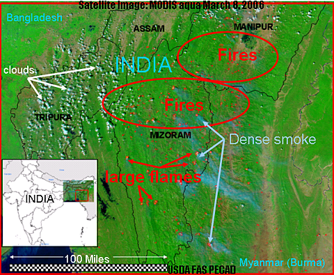MODIS image map