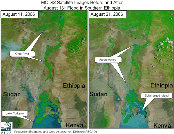 Flooded region in southern Ethiopia