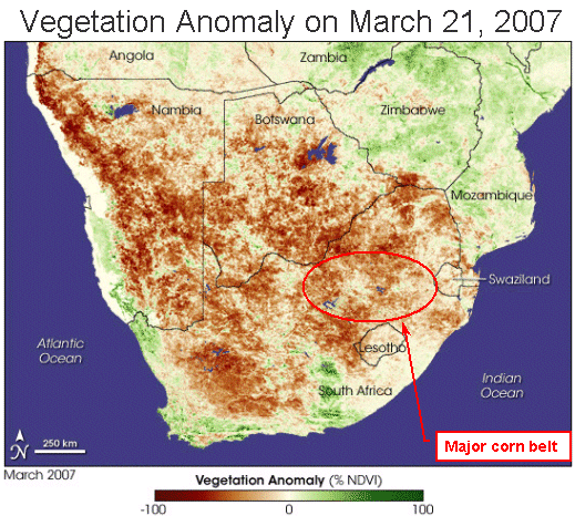 NDVI Anomaly for South Africa's Corn Belt