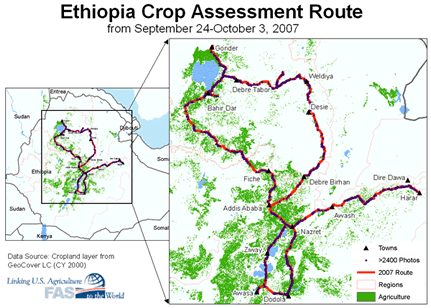 Ethiopia Crop Assessment Route