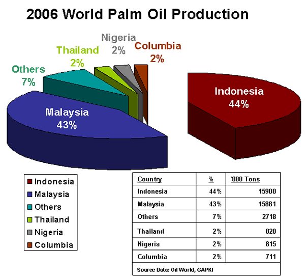 2006 World Palm Oil Productoin by Country