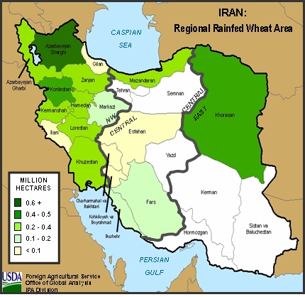 Iran Rainfed Wheat Map