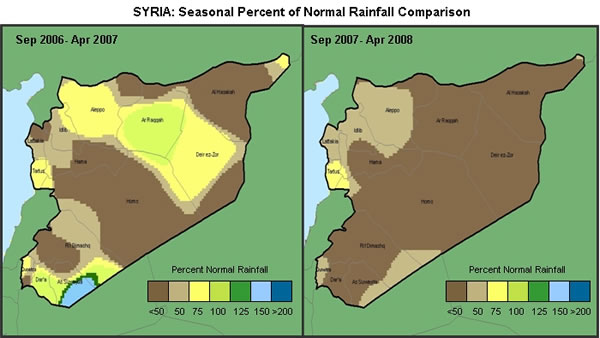 Syria Rain Maps 2008