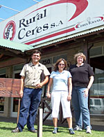 Rural Ceres agronomist with two USDA analysts.