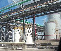 Transfer lines and small holding tanks at Terminal 6.