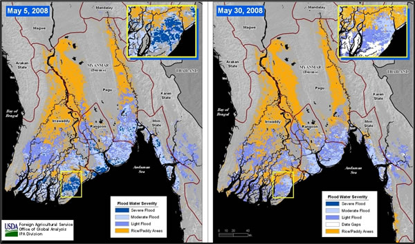 Burma Flood Comparison Map