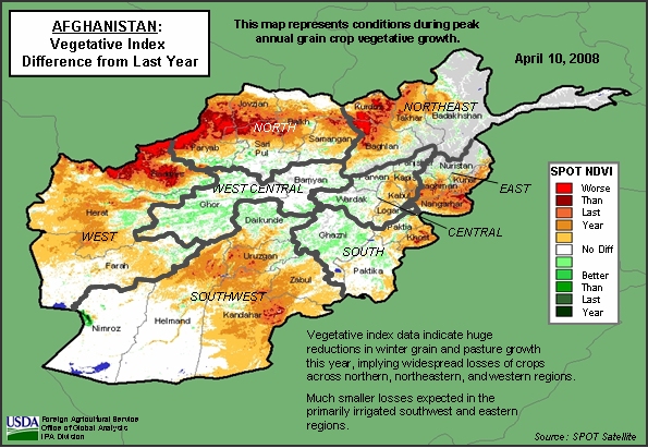 Afghanistan NDVI Map