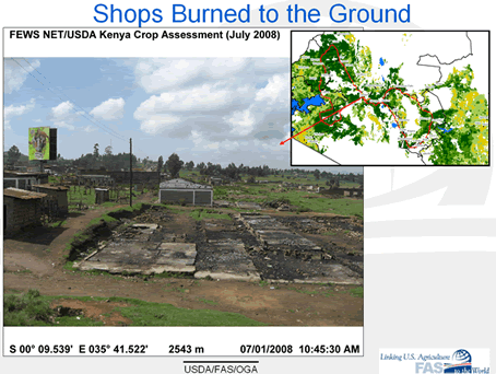 Shops burned to the ground near Nakuru