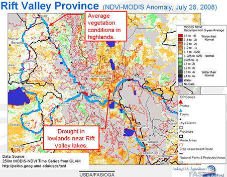 NDVI-MODIS Anomaly Image for Rift Valley province