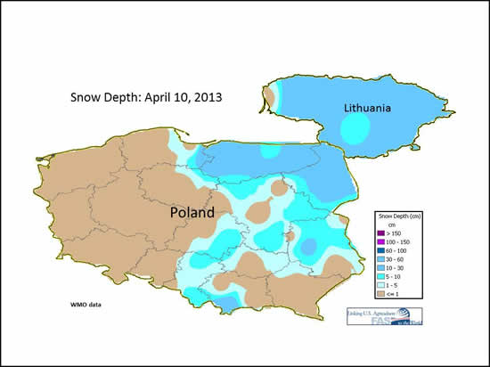 Snowcover in Eastern Poland: April 10, 2013
