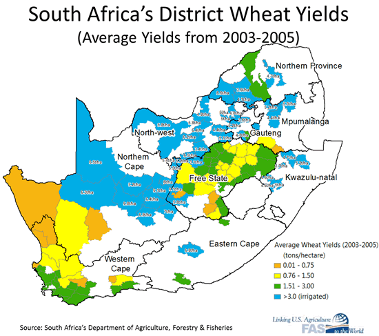 Figure 3. South Africa’s District Wheat Yields