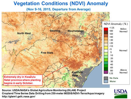 Figure 4. Vegetation conditions are dry early in the growing season, 