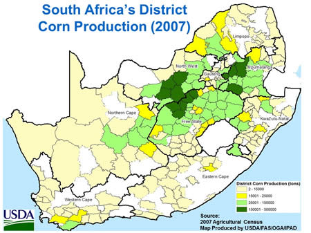 Figure 5. District Corn Production (2007) in South Africa