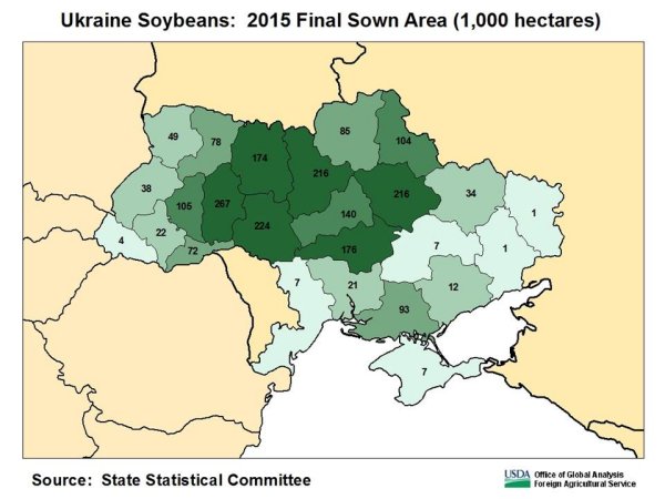Over the past five years, Ukraine's main soybean zone has shifted slightly westward.