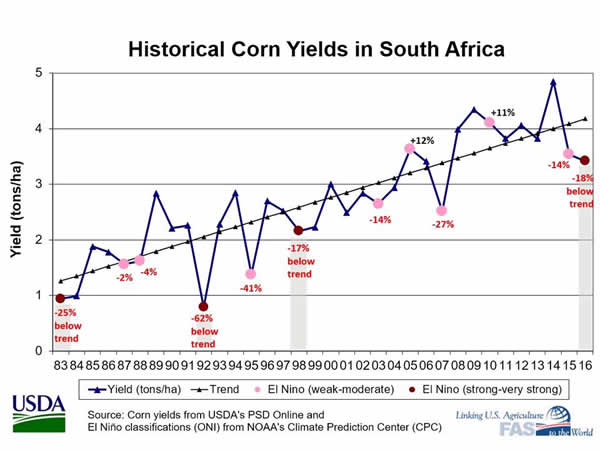 Figure 10. Historical Corn Yields in South Africa