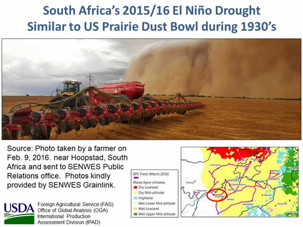 Figure 3. 2015/16 El Niño peaked in January 2016, after South Africa’s planting season.