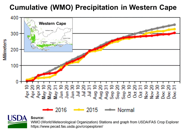 Cumulative (WMO) Precipitation in Western Cape