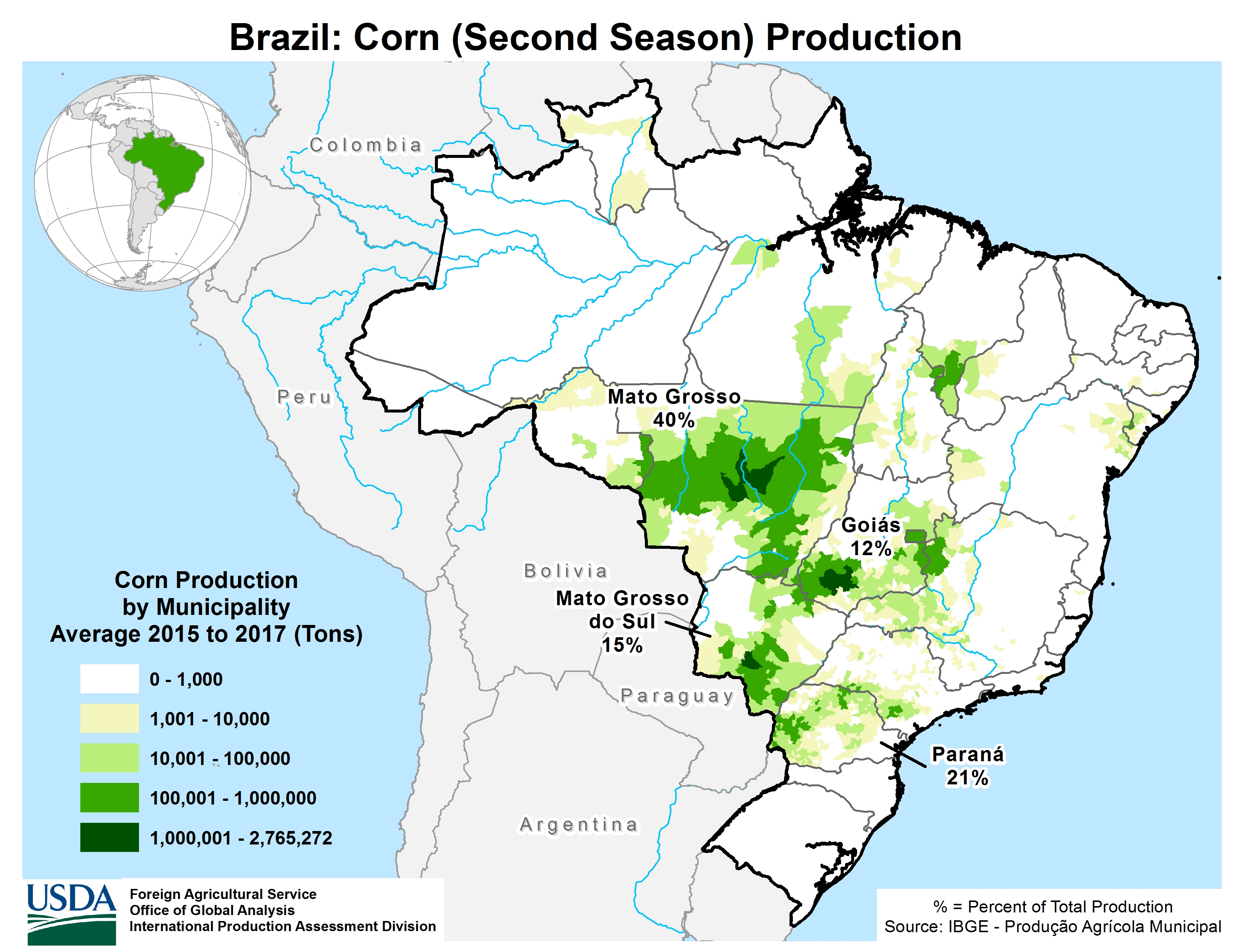Brazil crop production maps