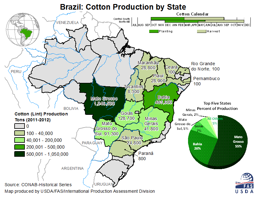 Usda fas brazil crop production maps