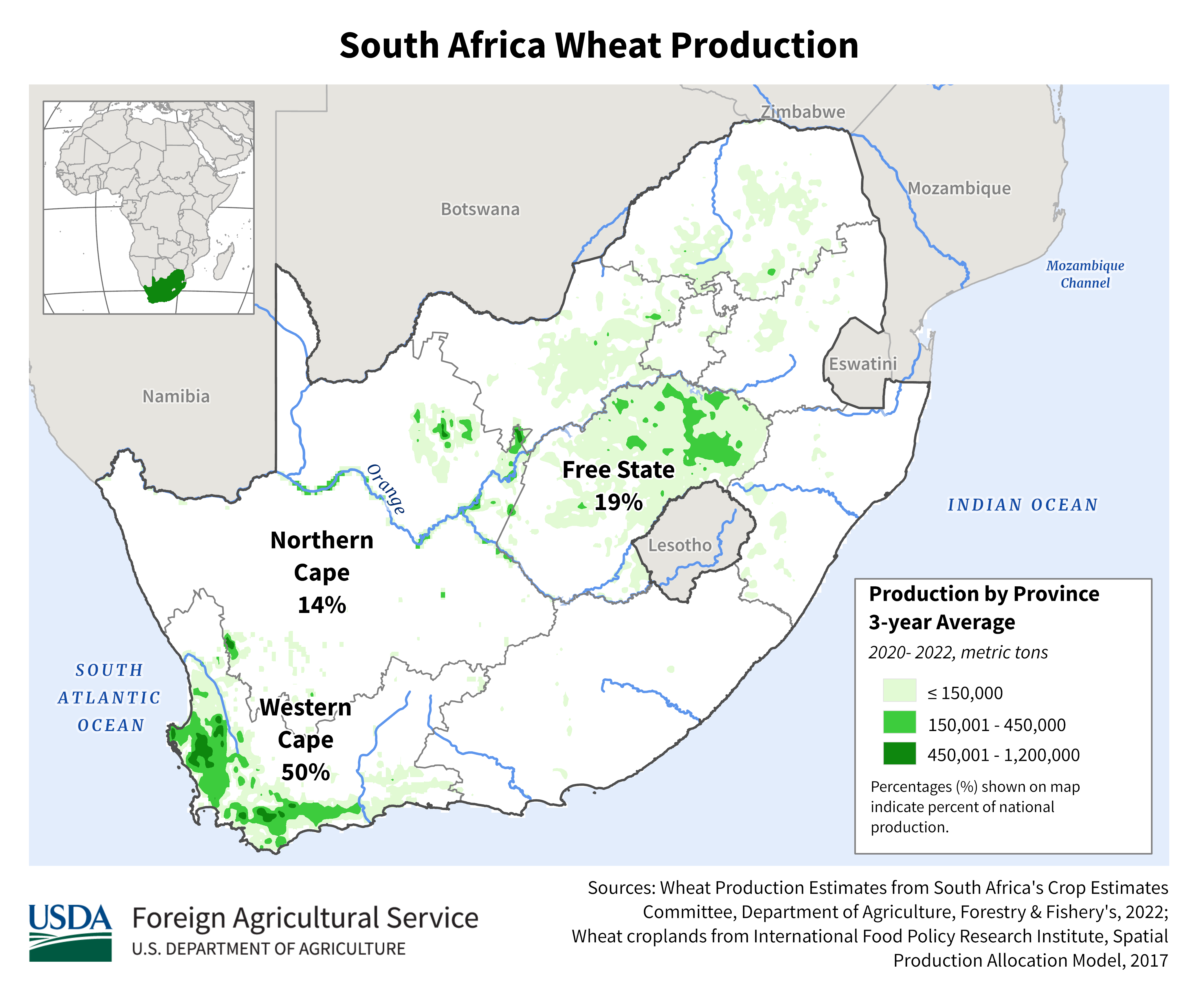 Farm Boundaries South Africa Southern Africa - Crop Production Maps