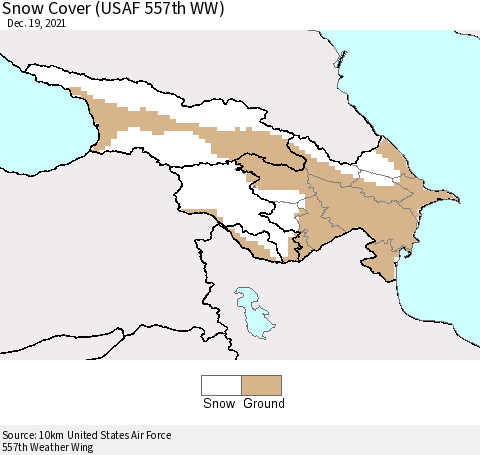 Azerbaijan, Armenia and Georgia Snow Cover (USAF 557th WW) Thematic Map For 12/13/2021 - 12/19/2021