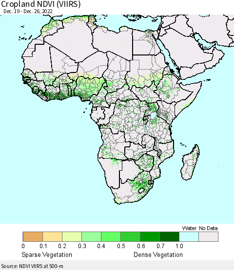 Africa Cropland NDVI (VIIRS) Thematic Map For 12/19/2022 - 12/26/2022