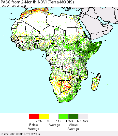 Africa PASG from 2-Month NDVI (Terra-MODIS) Thematic Map For 12/19/2023 - 12/26/2023