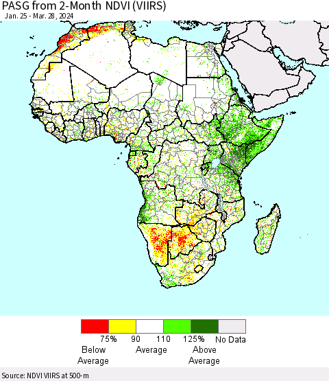 Africa PASG from 2-Month NDVI (VIIRS) Thematic Map For 3/21/2024 - 3/28/2024