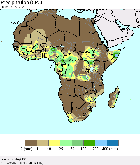 Africa Precipitation (CPC) Thematic Map For 5/17/2021 - 5/23/2021
