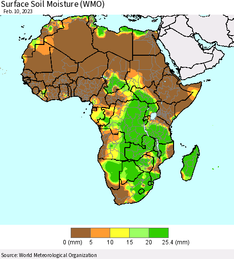 Africa Surface Soil Moisture (WMO) Thematic Map For 2/6/2023 - 2/10/2023