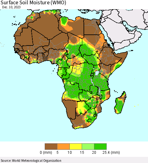 Africa Surface Soil Moisture (WMO) Thematic Map For 12/6/2023 - 12/10/2023