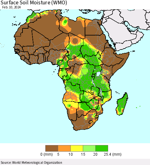 Africa Surface Soil Moisture (WMO) Thematic Map For 2/6/2024 - 2/10/2024