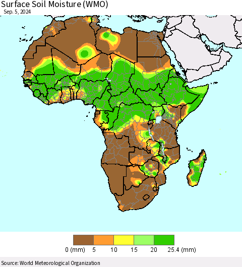 Africa Surface Soil Moisture (WMO) Thematic Map For 9/1/2024 - 9/5/2024