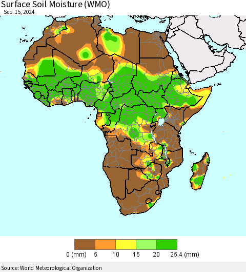 Africa Surface Soil Moisture (WMO) Thematic Map For 9/11/2024 - 9/15/2024