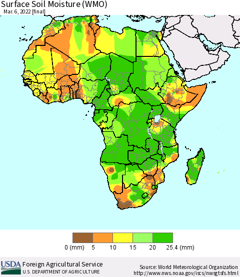 Africa Surface Soil Moisture (WMO) Thematic Map For 2/28/2022 - 3/6/2022