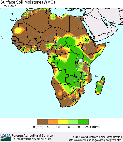 Africa Surface Soil Moisture (WMO) Thematic Map For 11/28/2022 - 12/4/2022