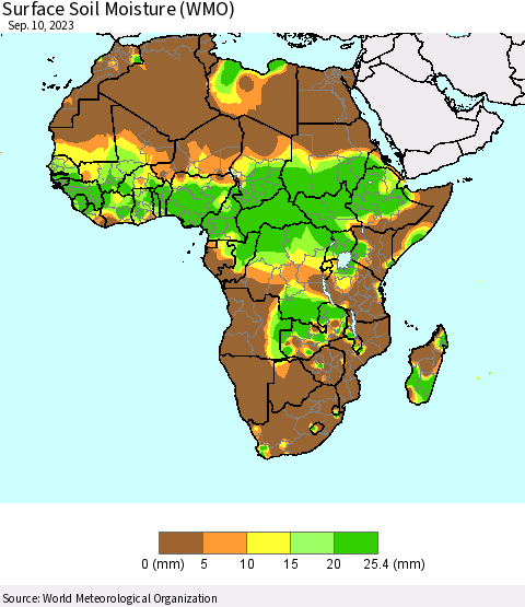 Africa Surface Soil Moisture (WMO) Thematic Map For 9/4/2023 - 9/10/2023