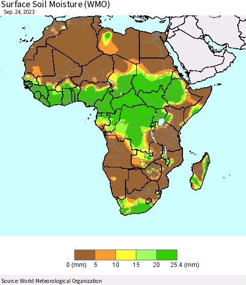 Africa Surface Soil Moisture (WMO) Thematic Map For 9/18/2023 - 9/24/2023