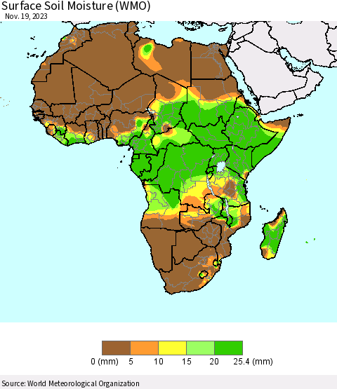 Africa Surface Soil Moisture (WMO) Thematic Map For 11/13/2023 - 11/19/2023