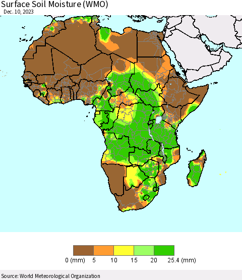 Africa Surface Soil Moisture (WMO) Thematic Map For 12/4/2023 - 12/10/2023