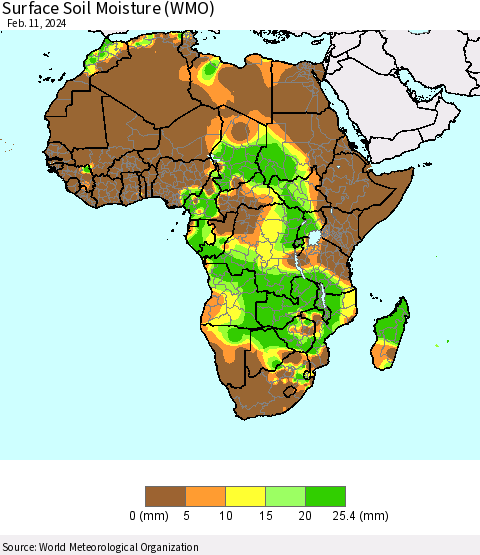 Africa Surface Soil Moisture (WMO) Thematic Map For 2/5/2024 - 2/11/2024