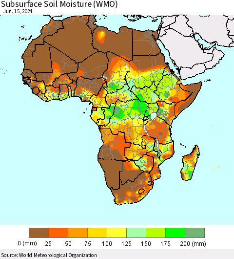 Africa Subsurface Soil Moisture (WMO) Thematic Map For 6/11/2024 - 6/15/2024