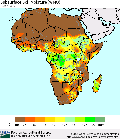 Africa Subsurface Soil Moisture (WMO) Thematic Map For 11/28/2022 - 12/4/2022