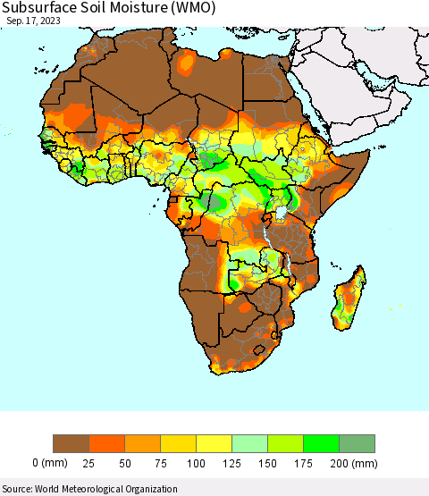Africa Subsurface Soil Moisture (WMO) Thematic Map For 9/11/2023 - 9/17/2023