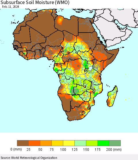Africa Subsurface Soil Moisture (WMO) Thematic Map For 2/5/2024 - 2/11/2024