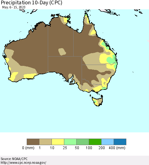 Australia Precipitation 10-Day (CPC) Thematic Map For 5/6/2023 - 5/15/2023