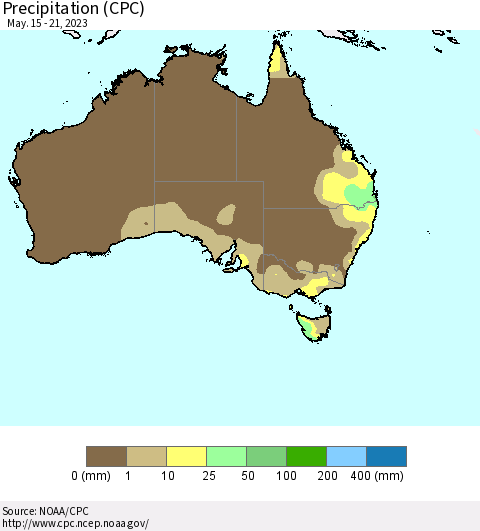 Australia Precipitation (CPC) Thematic Map For 5/15/2023 - 5/21/2023