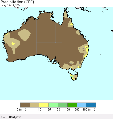 Australia Precipitation (CPC) Thematic Map For 5/13/2024 - 5/19/2024