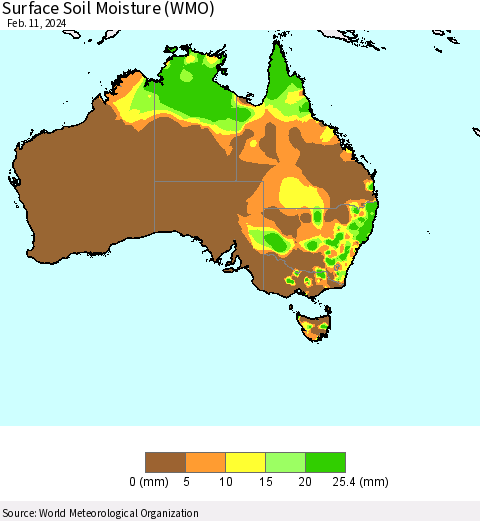 Australia Surface Soil Moisture (WMO) Thematic Map For 2/5/2024 - 2/11/2024